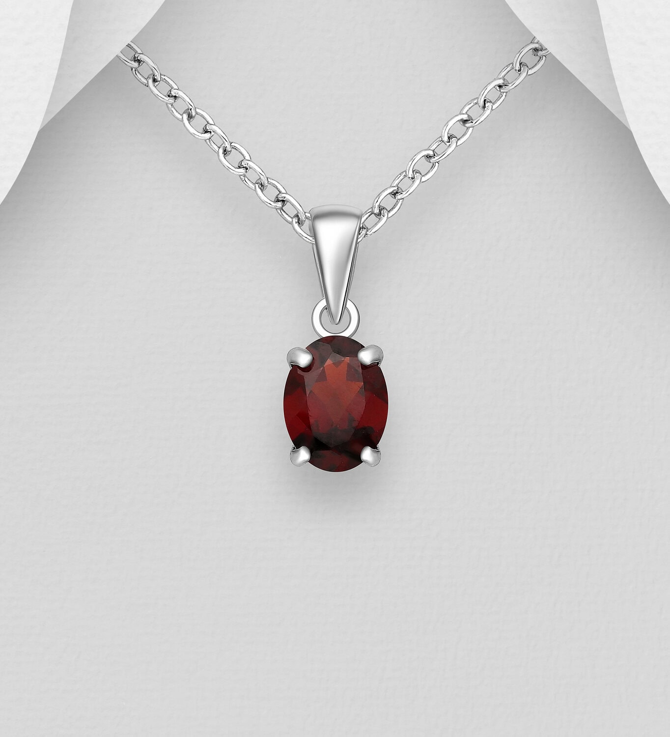 Silver Garnet Pendant_0