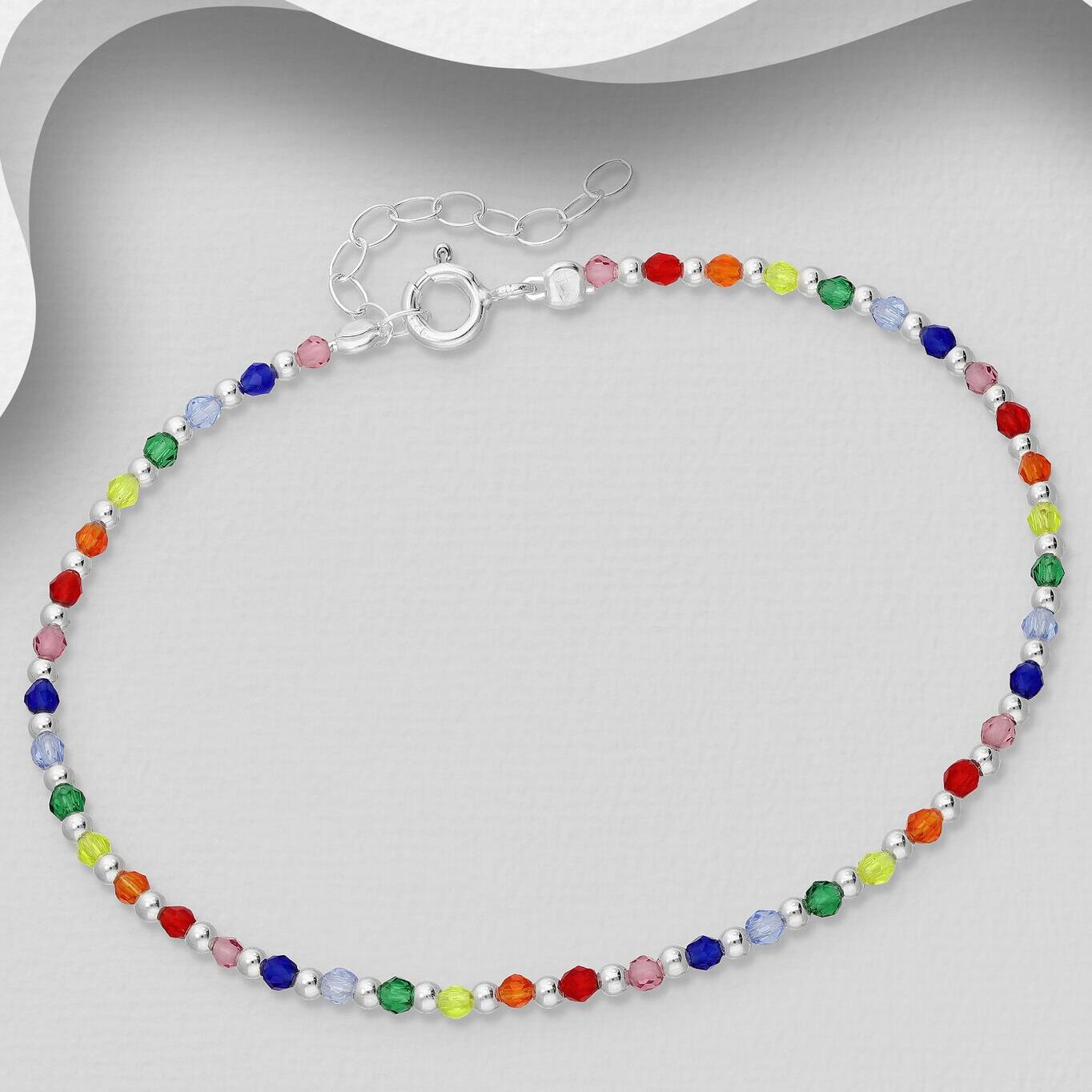 Rainbow Beaded Bracelet - Adjustable_0