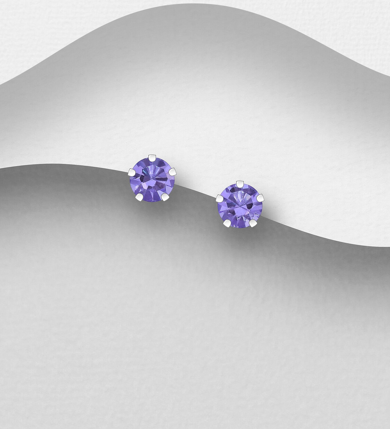 Silver Purple CZ Studs_0