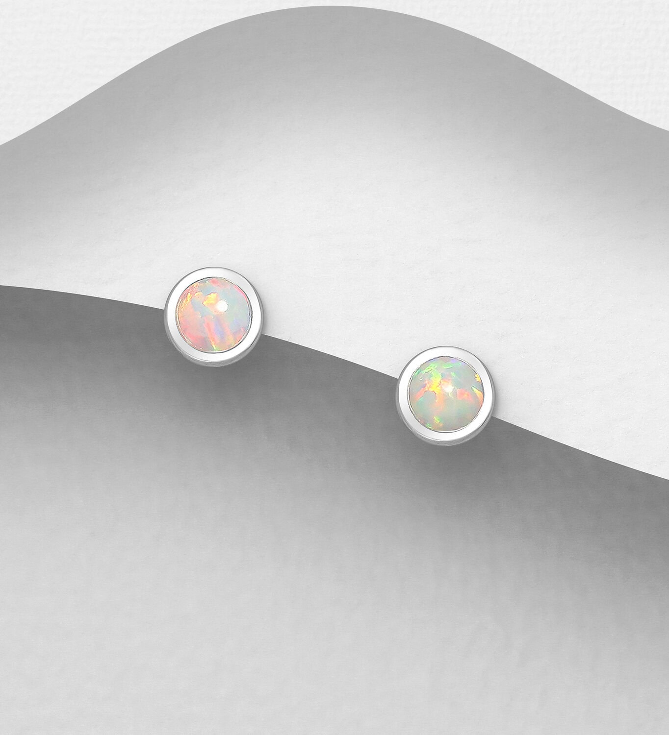 Created Opal Stud Earrings_0