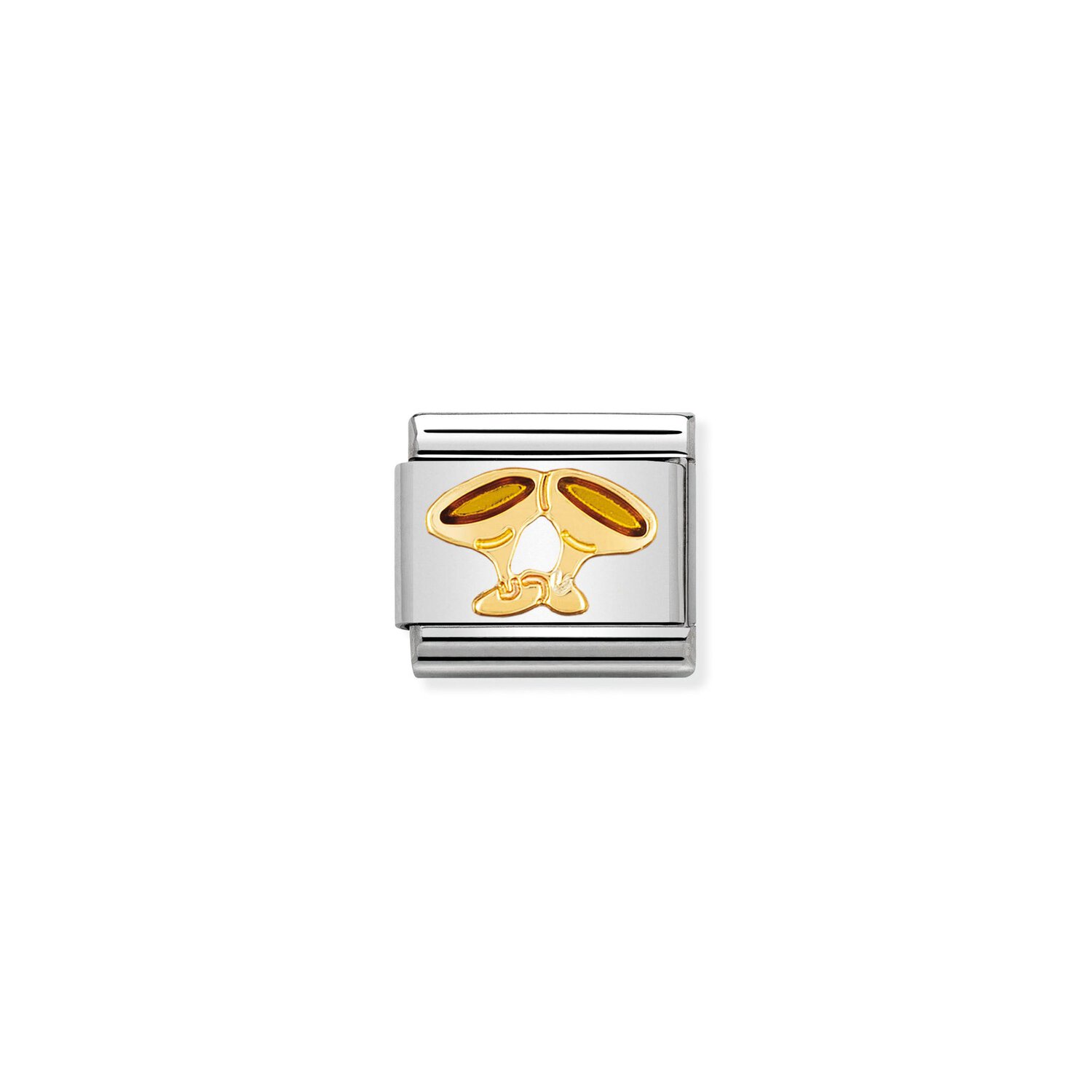 18ct Gold and Enamel Champagne Glasses Charm_0