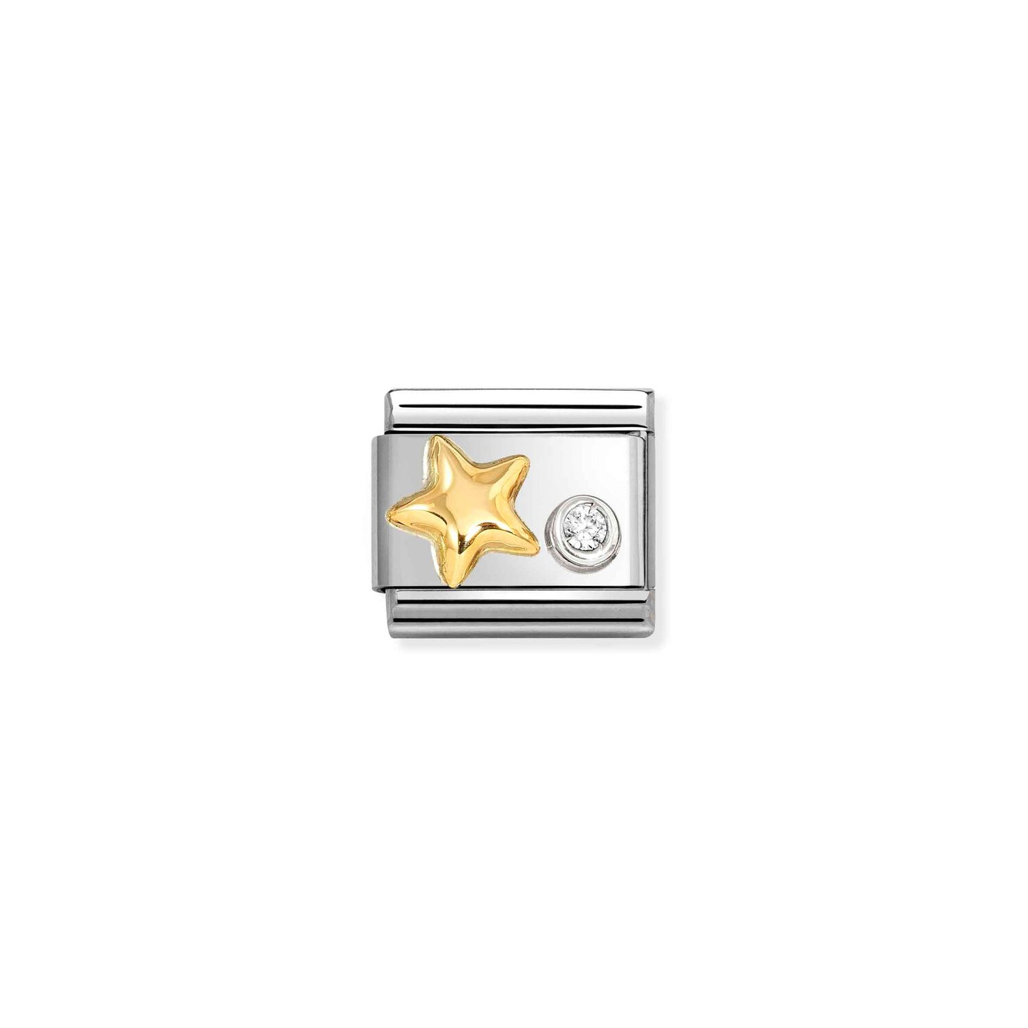 Raised Star and White CZ Composable Charm_0