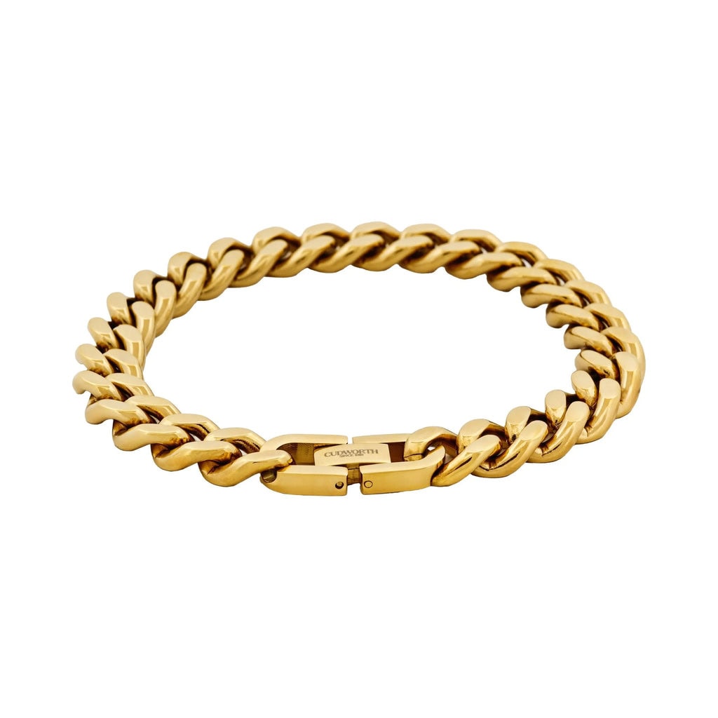 Gold Plated Cuban Link Steel Bracelet_0