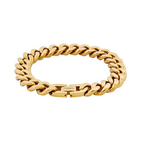 Gold Plated Cuban Link Steel Bracelet_0