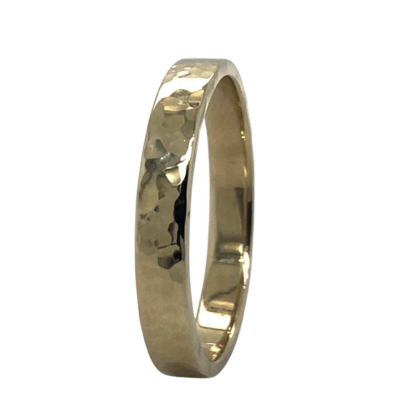 9ct Gold Hammered Wedding Ring Size Z+1.5 5.46g 3.5mm_0