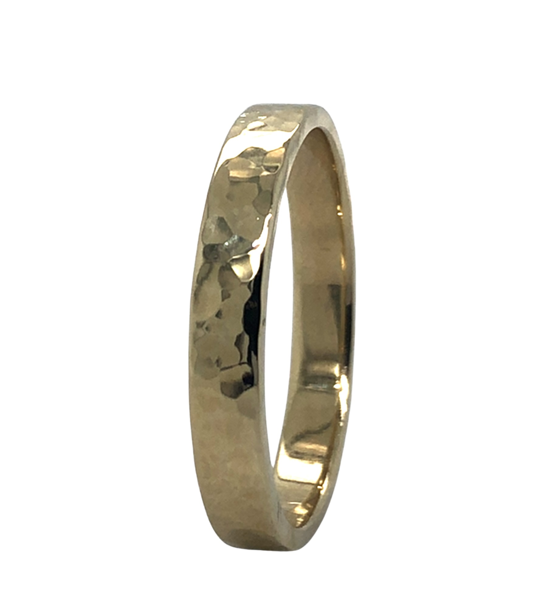9ct Gold Hammered Wedding Ring Size Z+1.5 5.46g 3.5mm_0