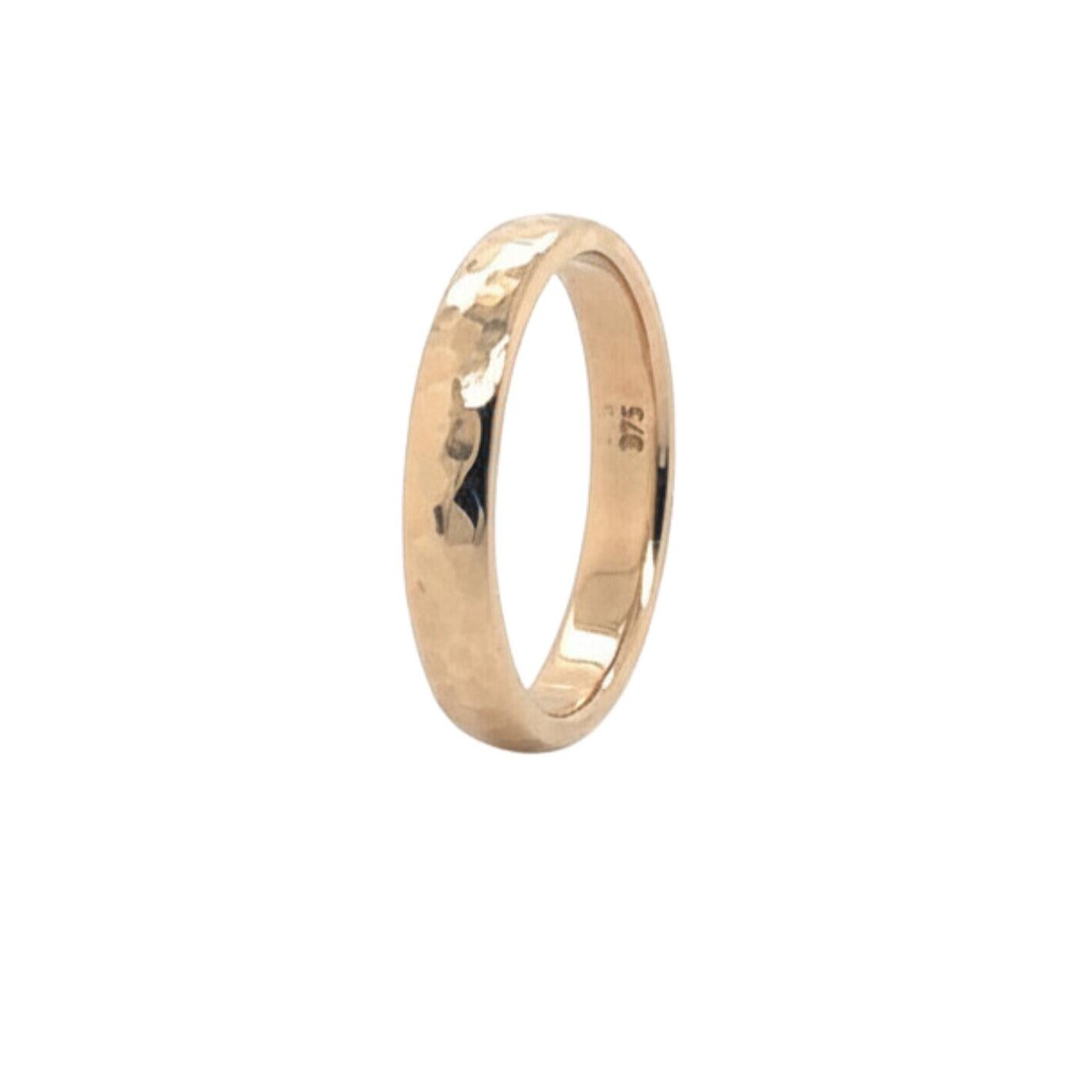 9ct yg hammered handmade wedder_0