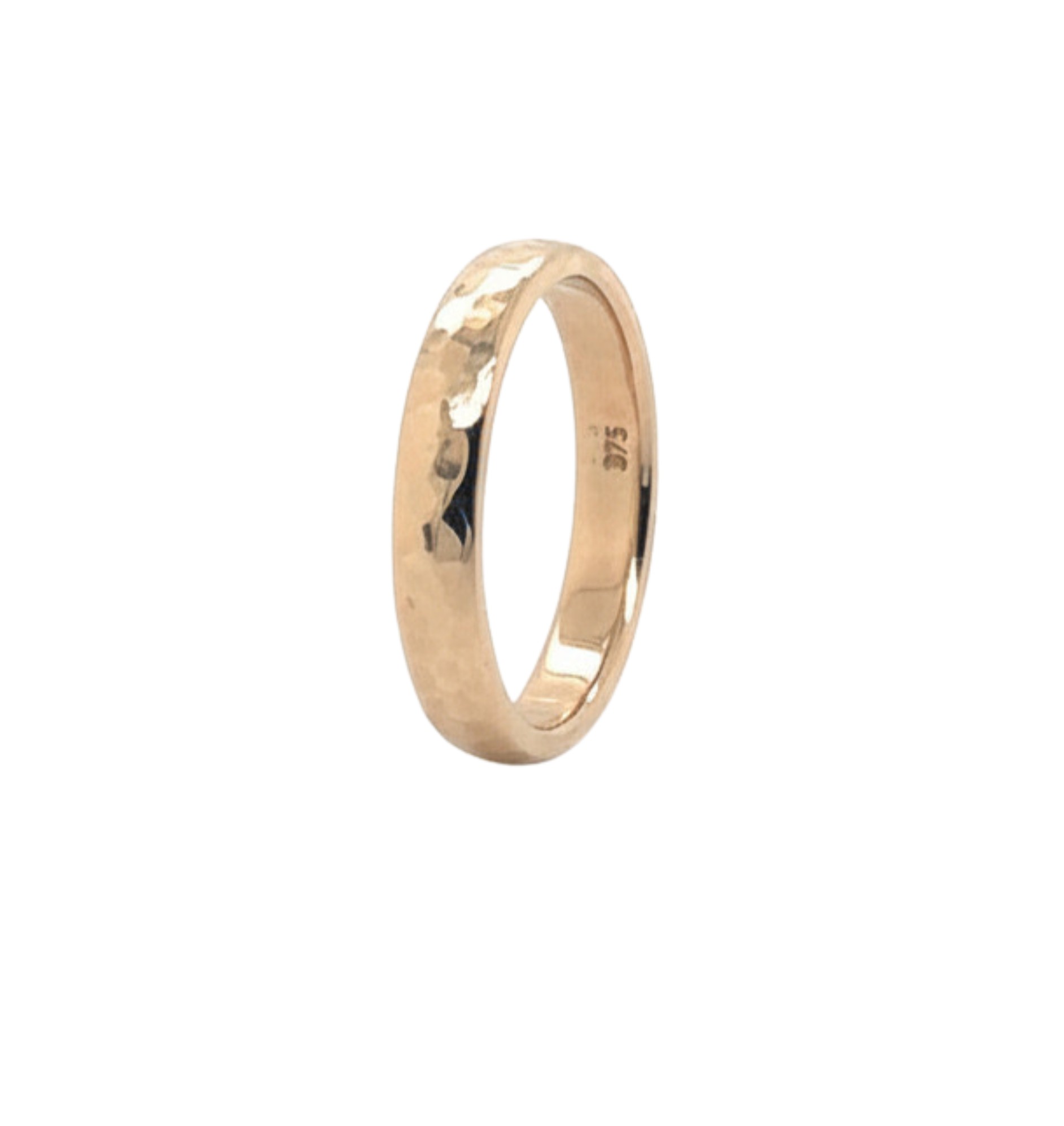 9ct yg hammered handmade wedder_0