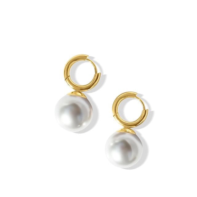 Steel Me Round Pearl Earrings_0