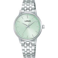 Ladies Analogue Watch Silver/Green_0