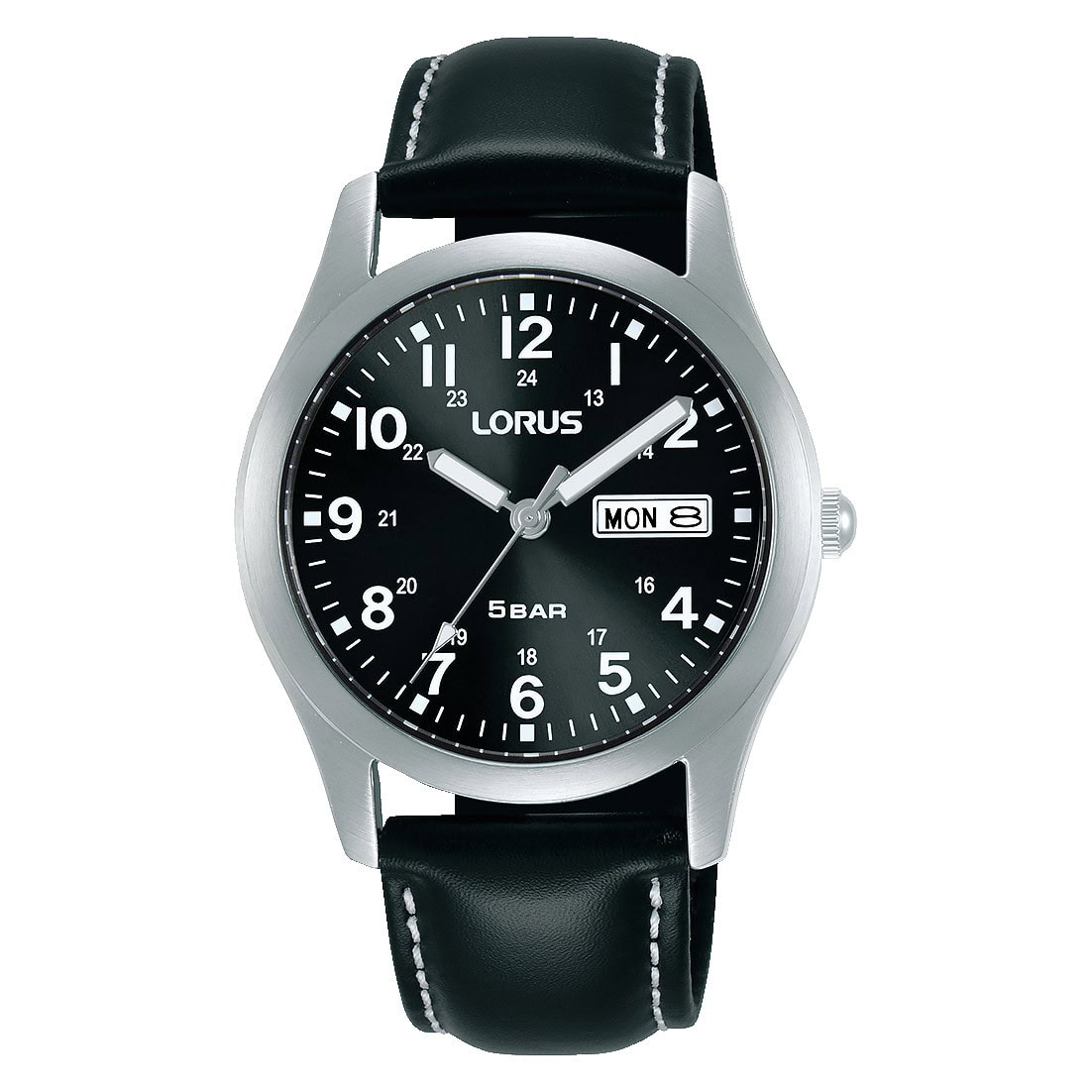 Black Analogue Watch with Day/Date_0