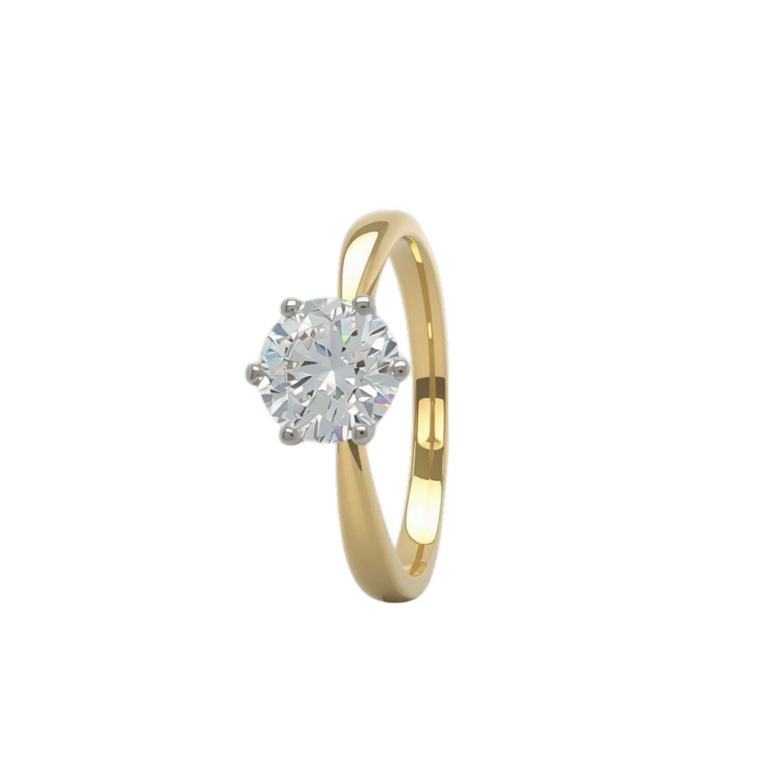 9ct yg 1.18ct lab diamond solitaire ring 6x claws_0