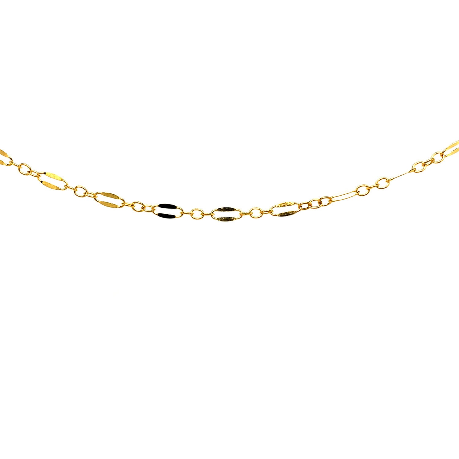 Yellow gold, silver filled chain. 45cm._0