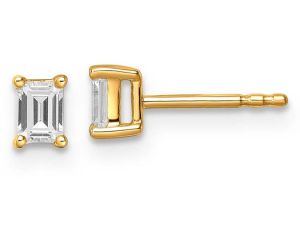 9ct Lab Grown Diamonds, Emerald Cut Studs._0