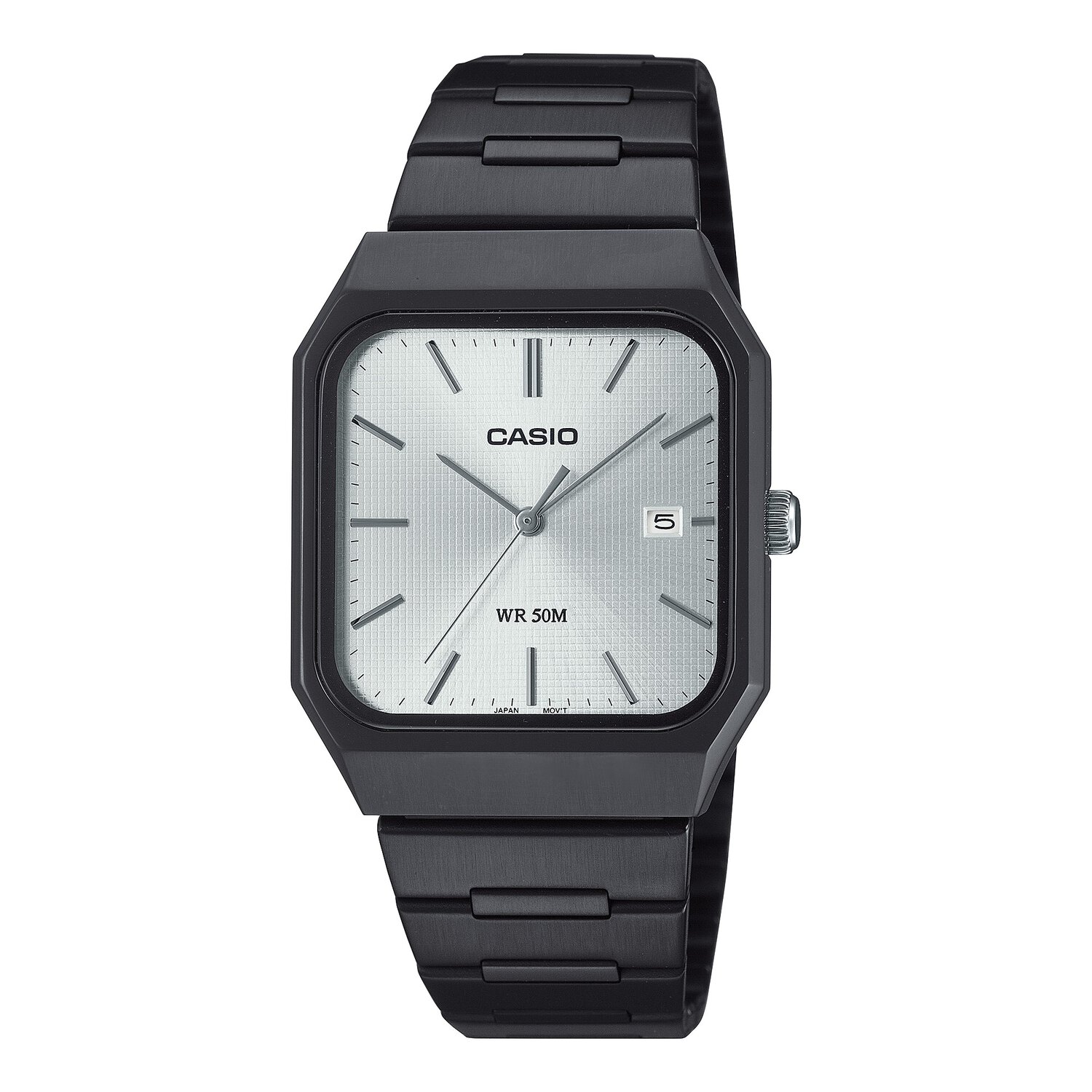 Black and Silver Analogue Watch_0