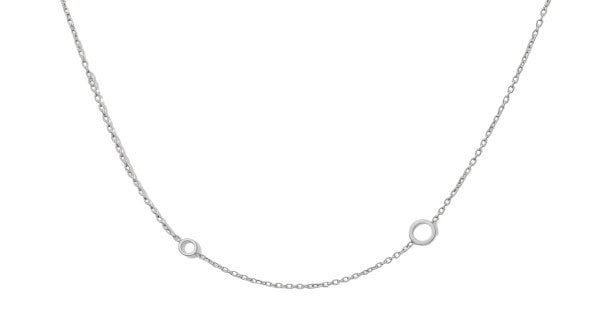 ss fine cable chain with 2 circles 42cm + 3cm_0