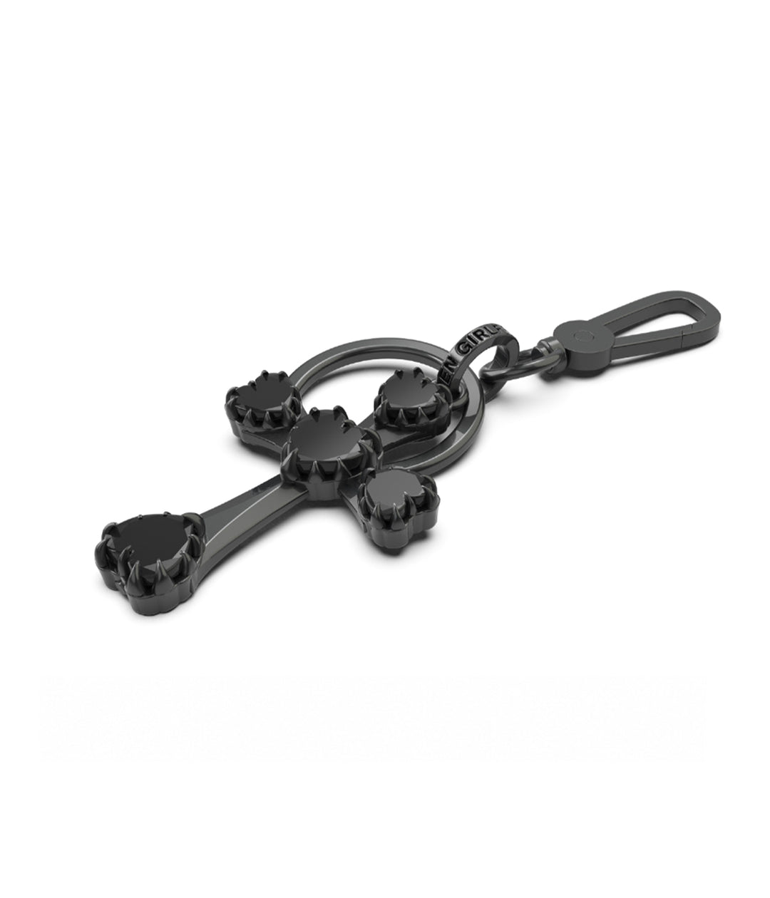 sgc black heart cross key ring_0