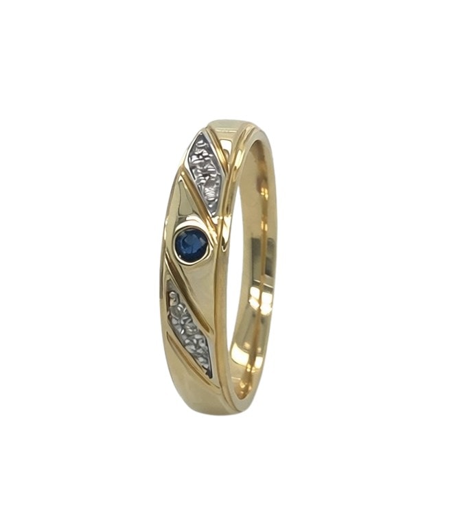 9ct yg sap & dia ring .05 saph .04 tdw_0