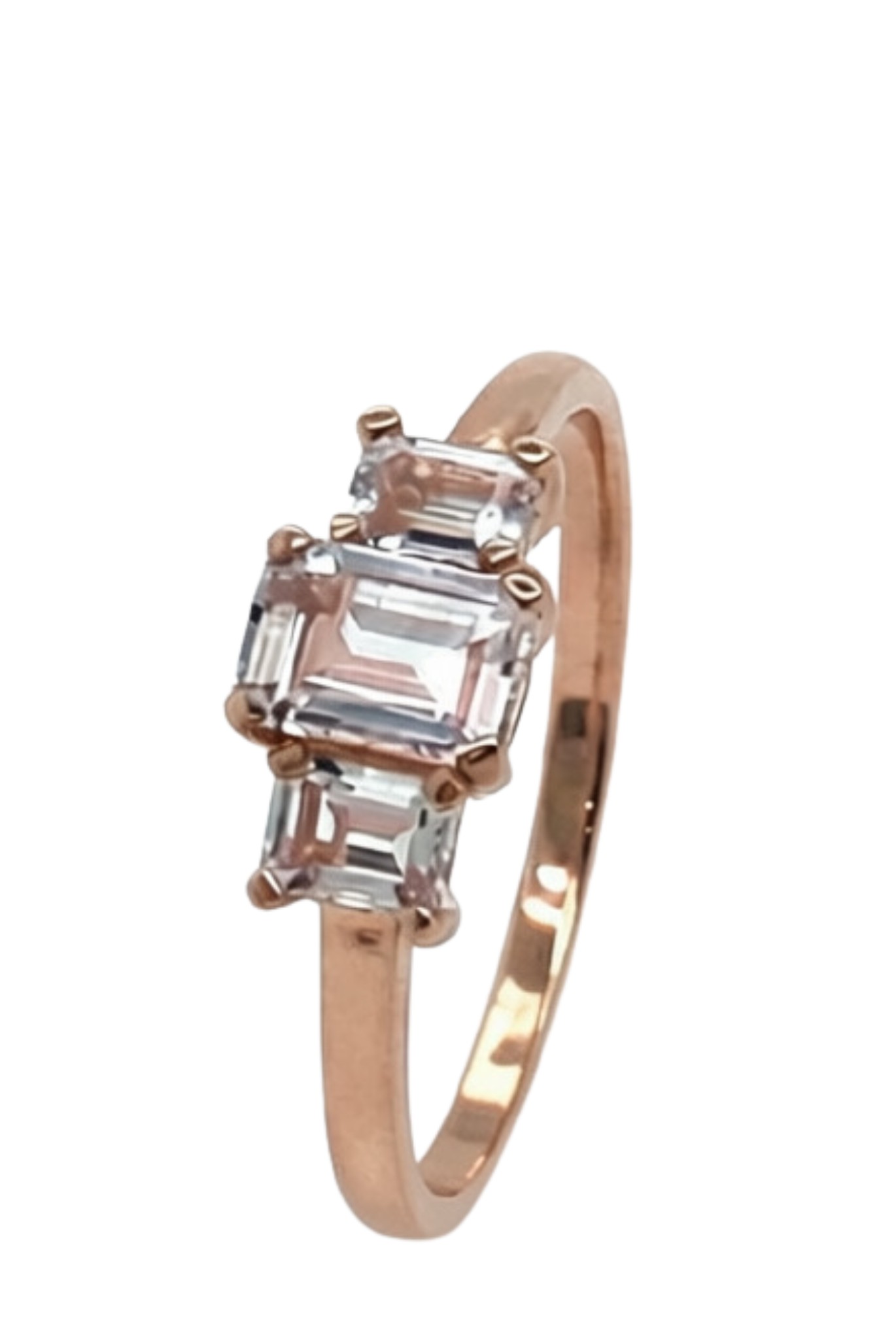 9ct rg 3x emerald cut morganite ring_0