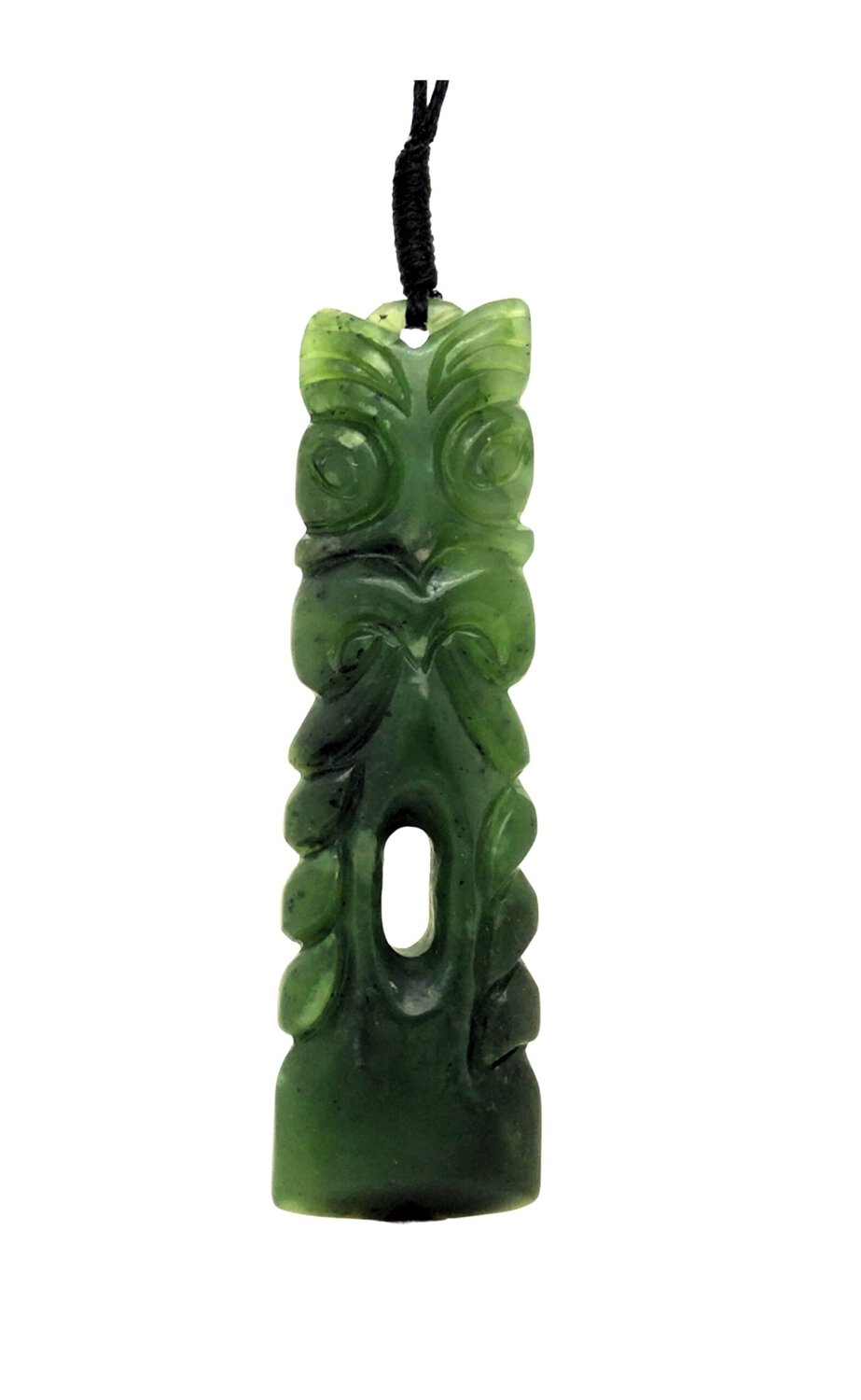 Greenstone toki pendant 7.5 x 2cm with Tiki Engraving_0