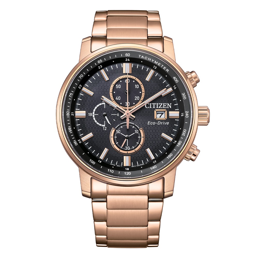 Gents Rose Gold Citizen Eco-Drive Watch_0