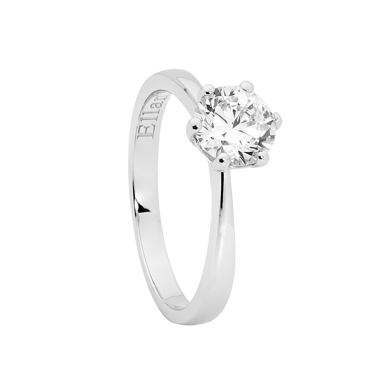 Ellani Silver CZ Solitaire Ring_0