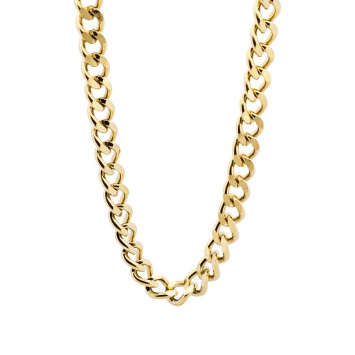 Ion plated 14k Gold Stainless Steel Thick Curb Link Neck Chain 65cm_0