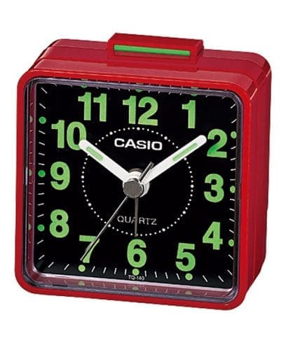 casio alarm clock red with black face_0