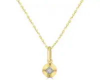 9ct yg Diamond disc necklace_0