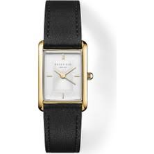 Rosefield lds octagon white face black leather strap watch_0