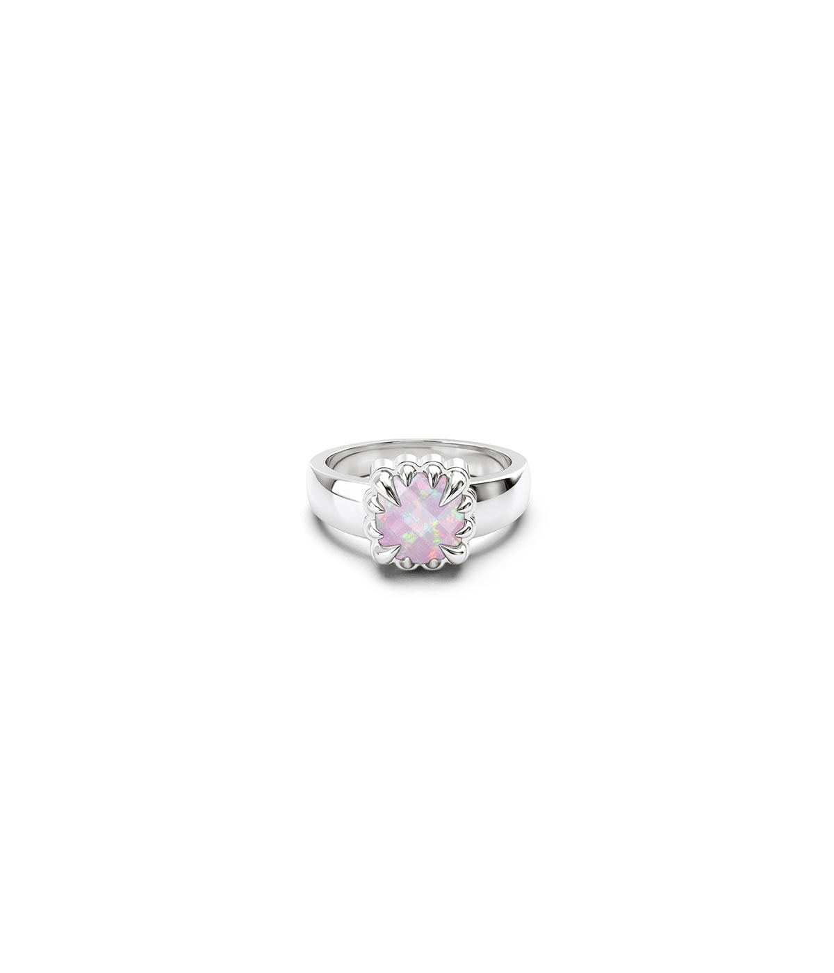 Silver Pink Opal Baby Claw Ring_0