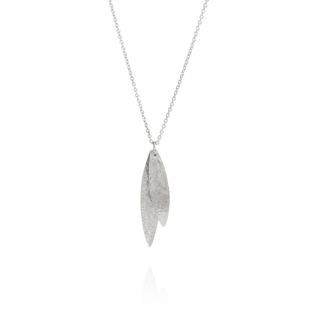Evolve Kauri Leaves Necklace Silver_0