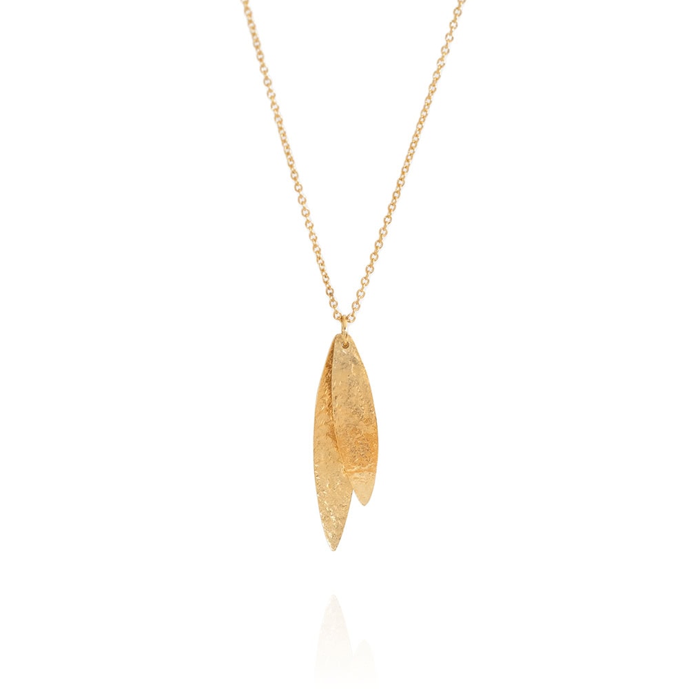 Evolve Kauri Leaves Necklace Gold Plated_0