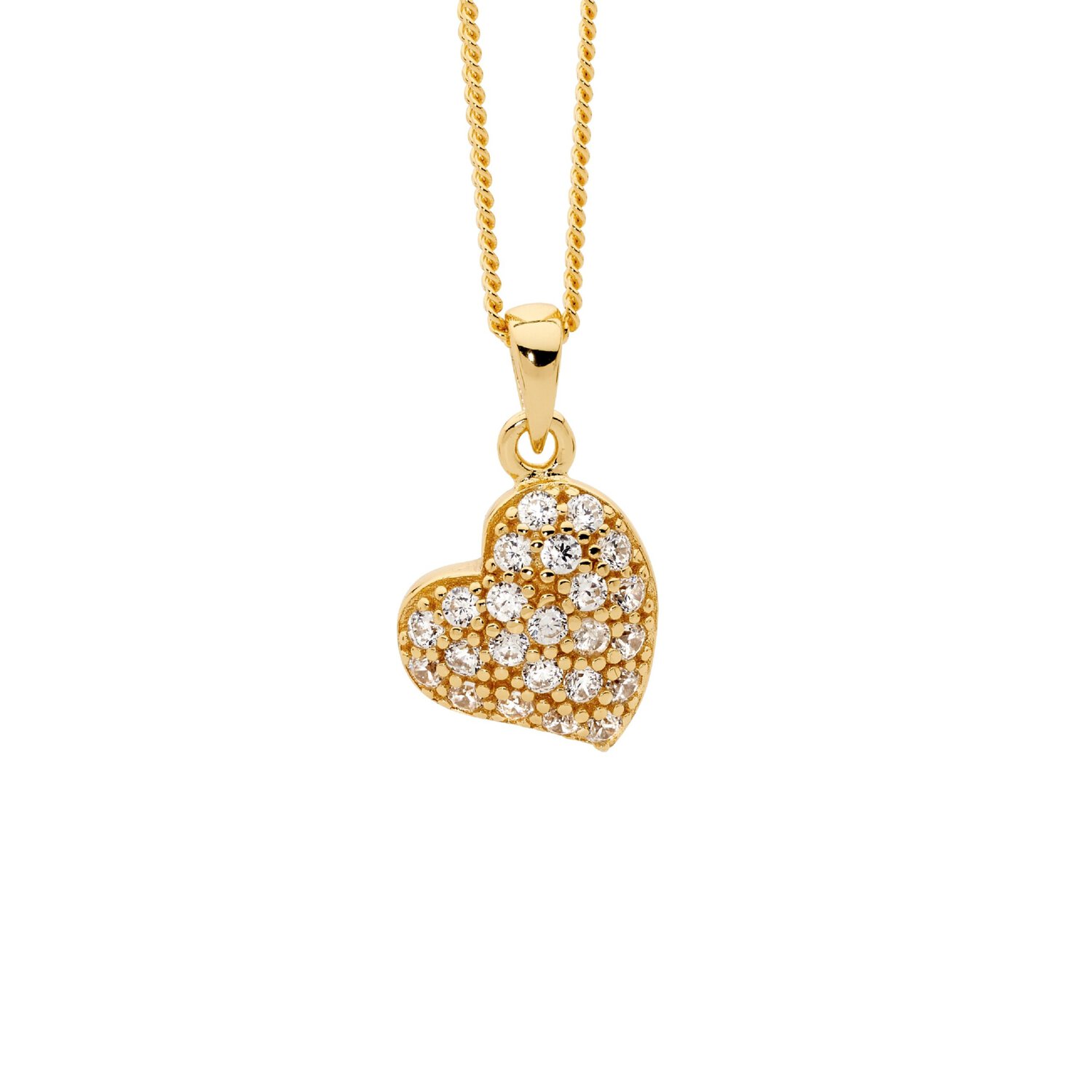 Gold Plated Cz Heart Pendant_0