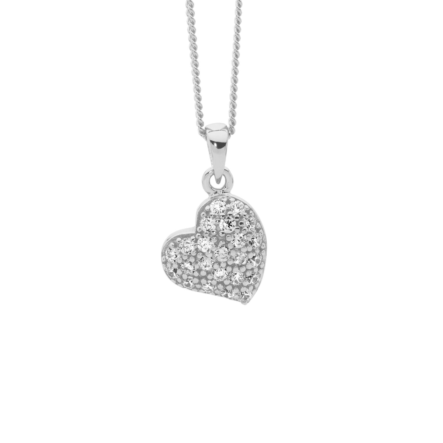 Silver Cz Heart Pendant_0