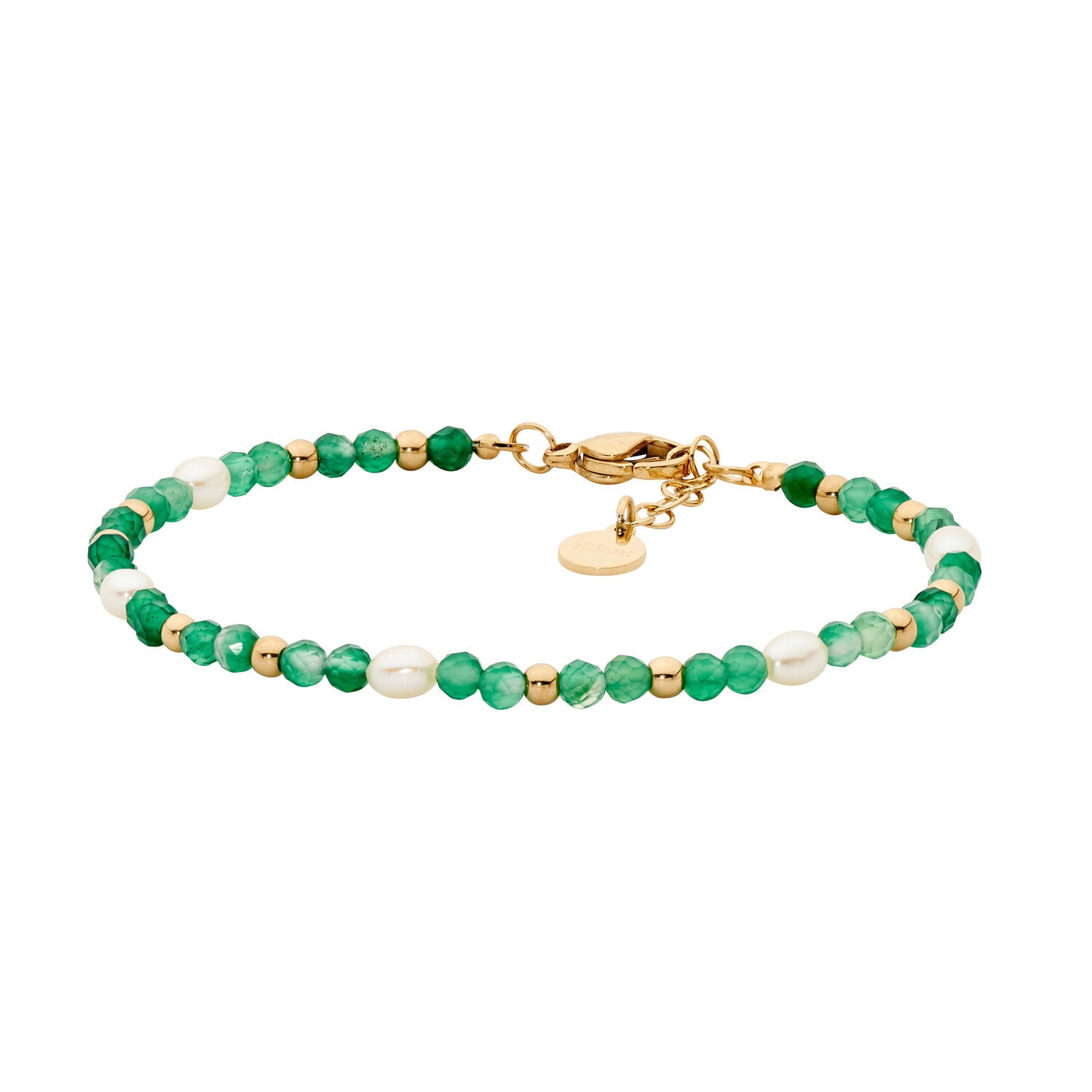 Stainless Steel Adventurine and Fresh Water Pearl Bracelet_0