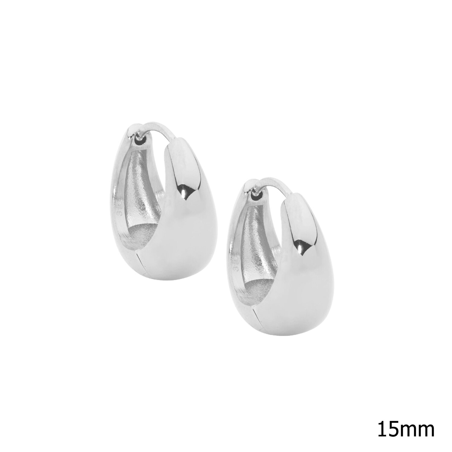 Stainless Steel Tapered Huggie Earrings_0