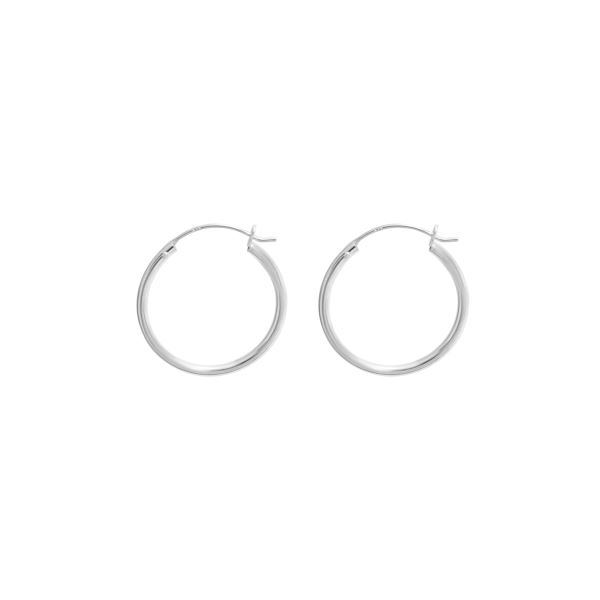 Silver Creole Hoop Earrings_0
