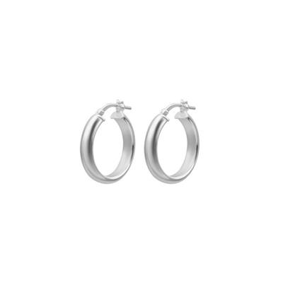 Silver Half Round Hoop Earrings_0