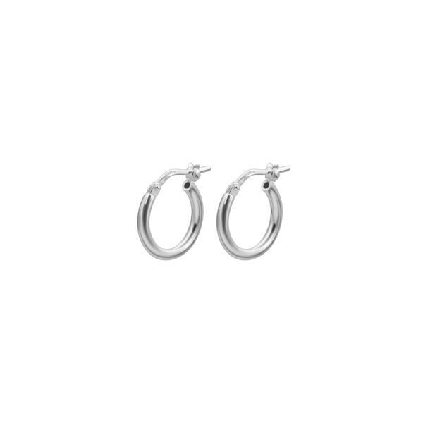 Silver Round Hoop Earrings_0